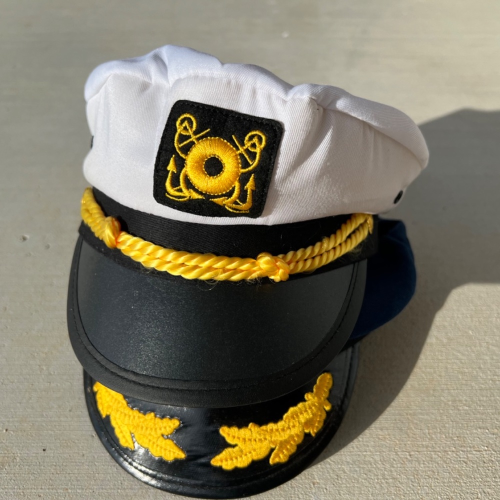 Yacht Skipper Hat Ship Captain Cap Costume Sailor Boat Ship - Picture 6 of 10